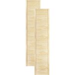 DecoMeister Lamellentür Holztür Natur mit geschlossenen Profilbretter 444x1995 mm für Schränke, Regale, Möbel aus Kiefer Holz unbehandelt 2-er Pack  